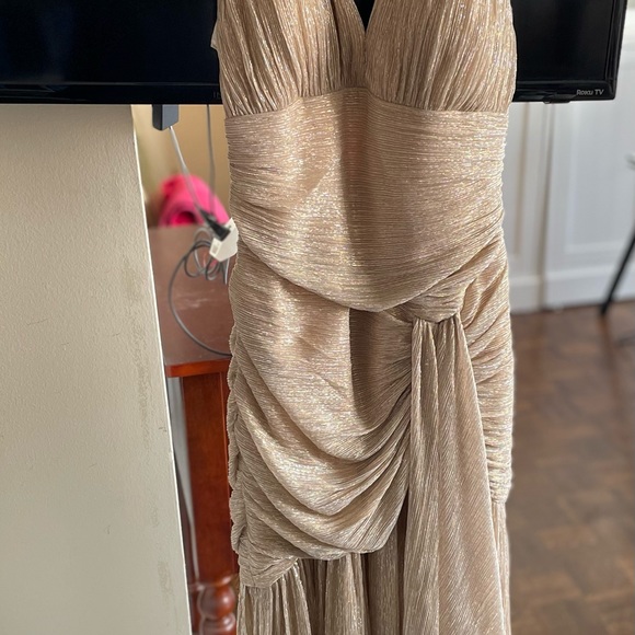 BCBG Metallic Gold Gown XS - Picture 7 of 13